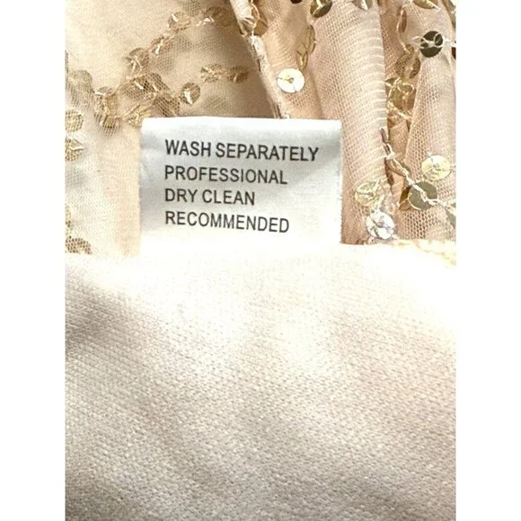 Gold Metallic Flirty Sequined Sheer Mini Romper  Prom Glam Fairy Sexy NWT Sz M - Picture 15 of 16